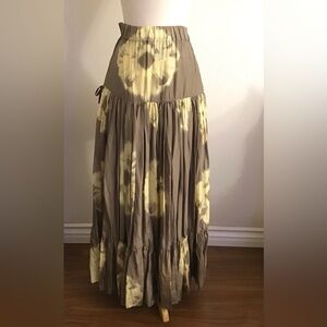 Bohemian Maxi Skirt - Brown and Cream